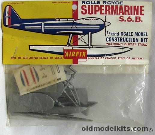 Airfix 1/72 Supermarine S6B (S-6B S.6B) Racer - T2 Bagged with Header, 1391 plastic model kit